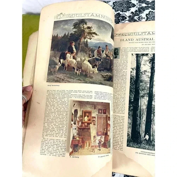 RARE Swedish Art Large Handmade Book 1915 Antique Artwork Reprints Cover - Picture 5 of 11